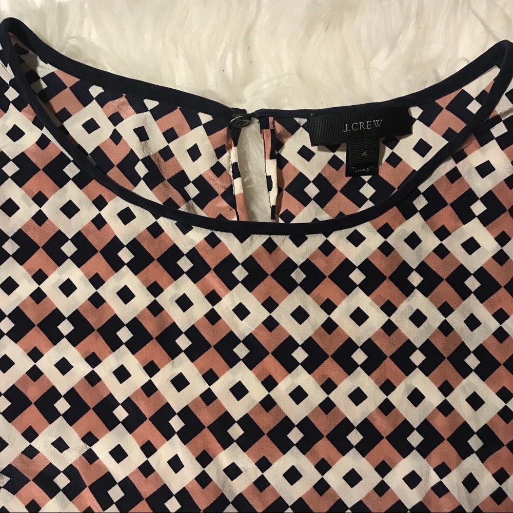 J.Crew Tipped Silk Tee in Diamond Tile - Picture 4 of 6